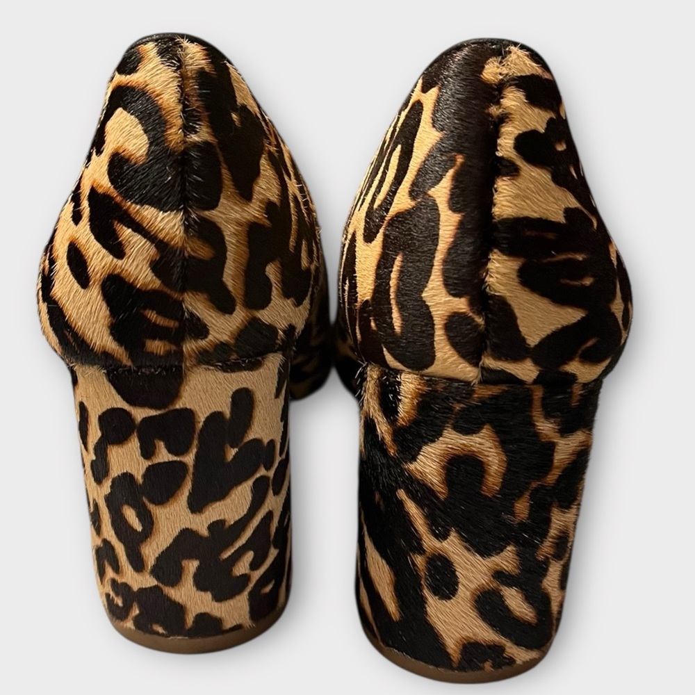 LOUISE ET CIE Leopard Print Calf Hair Almond Toe Heels Size 6.5 - Picture 4 of 8